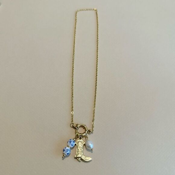 Boho pearl necklace #1355 - Picture 2 of 4